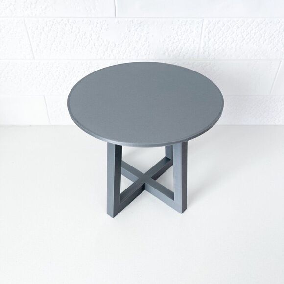 Miniature Barbie Gray Bistro Table 4 Chairs 3D Printed Dollhouse Furniture - Picture 4 of 5